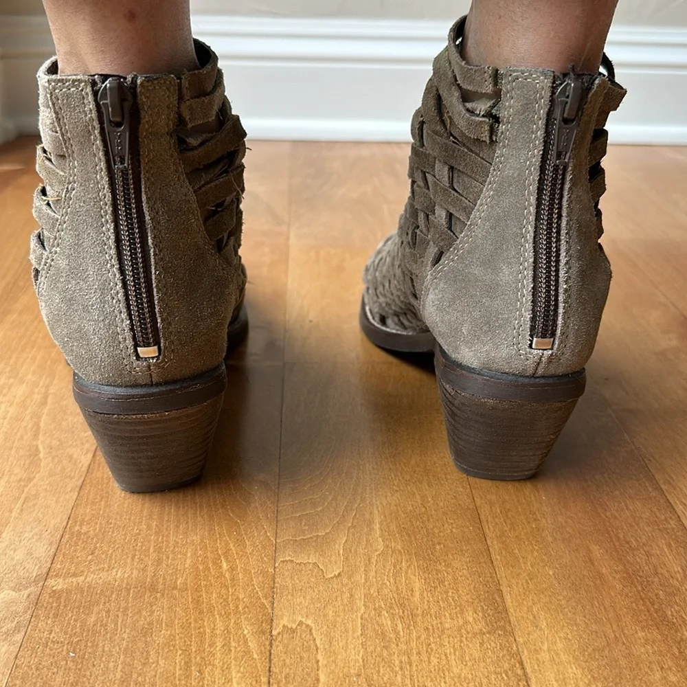 Jeffrey Campbell Surat Suede Woven Ankle Boots booties 8 - Picture 4 of 7